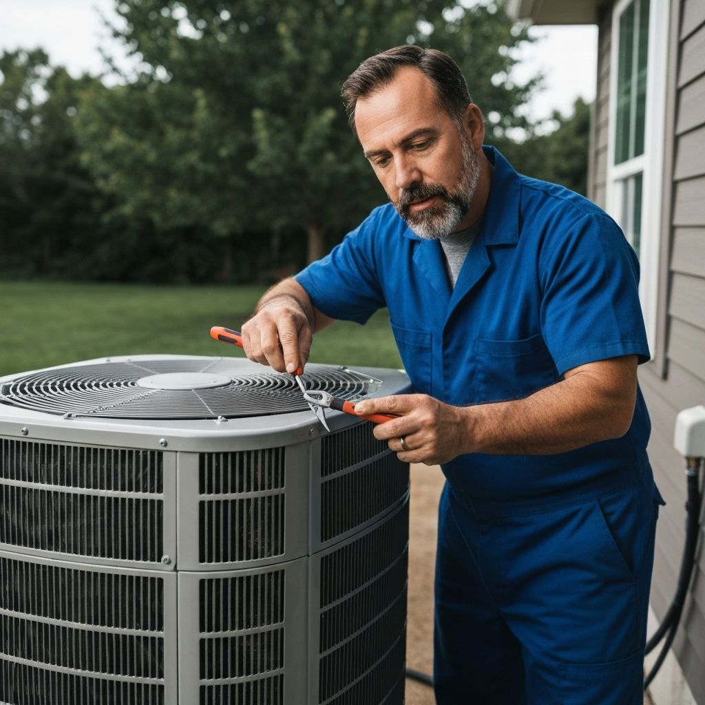 C.A.R.E. Enterprises team installing HVAC equipment